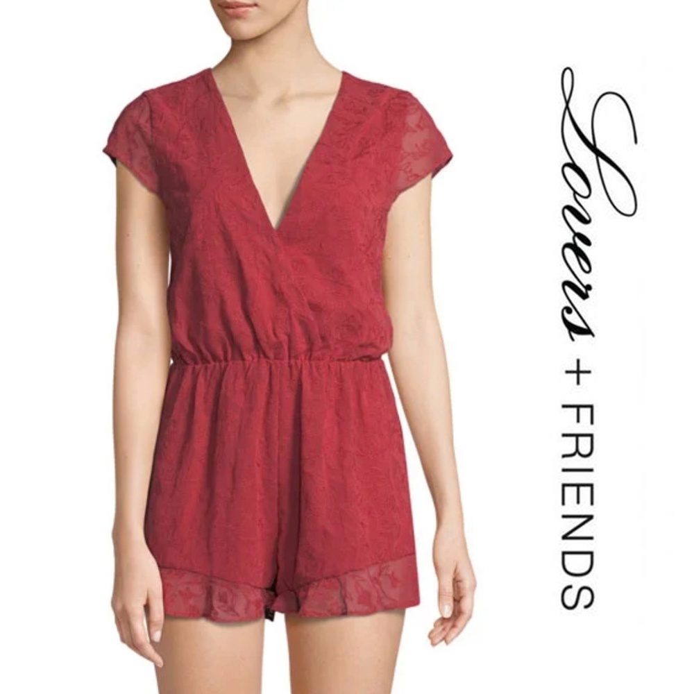 Lovers + Friends Hey Babe Lace-Back Romper